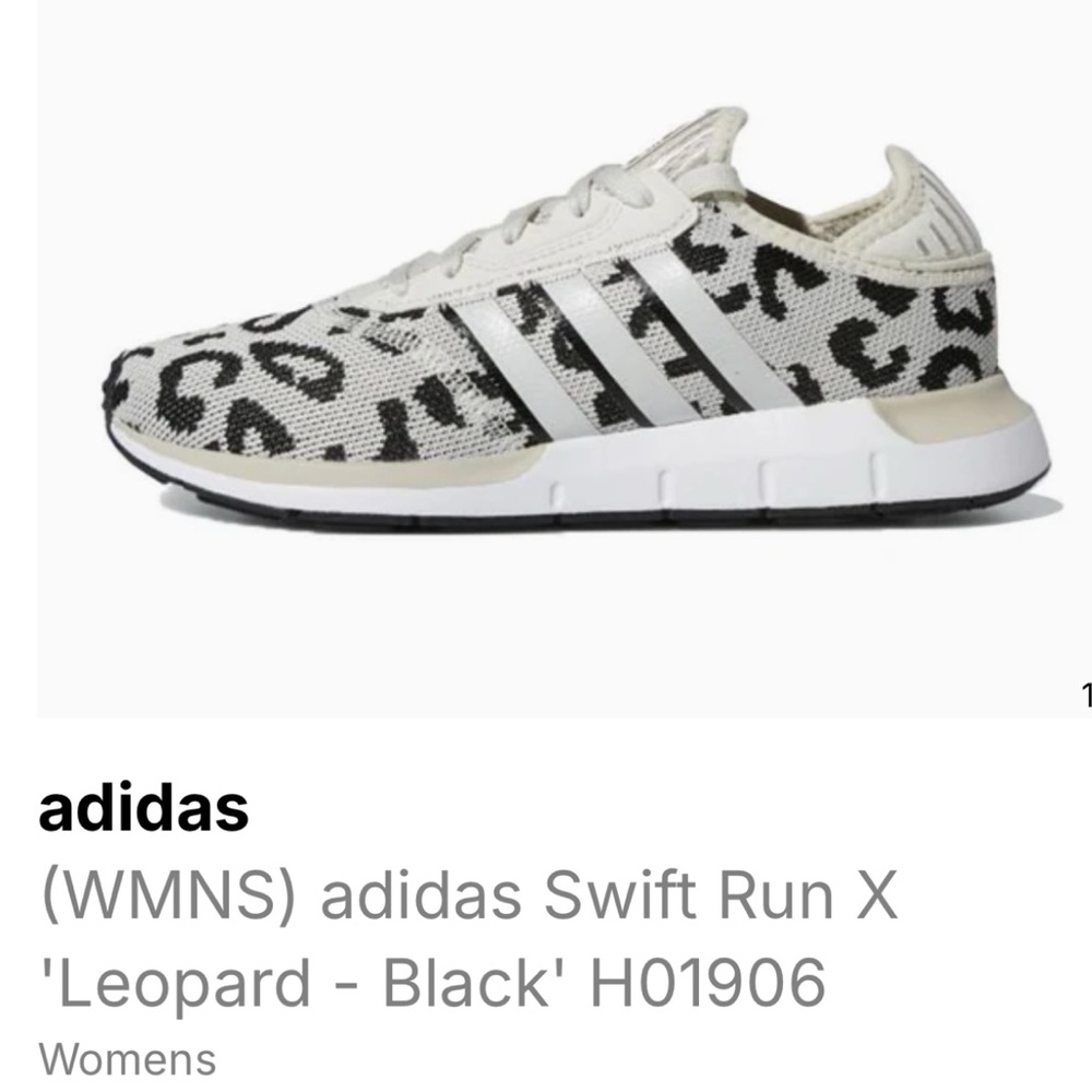 Gently used Adidas Women's SIZE 8.5 Swift Run X Leopard Print Running Shoe RARE